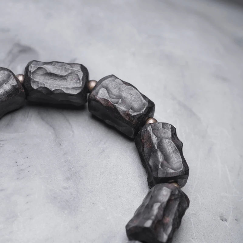 Vidar | Handmade Black Rutilated Quartz, Ebony & Copper Bracelet