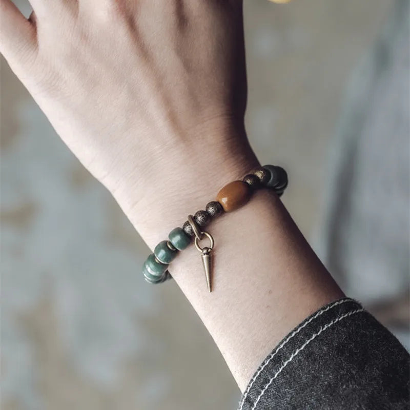 Aina | Handmade Green Bodhi Seeds & Yellow Jade Bracelet