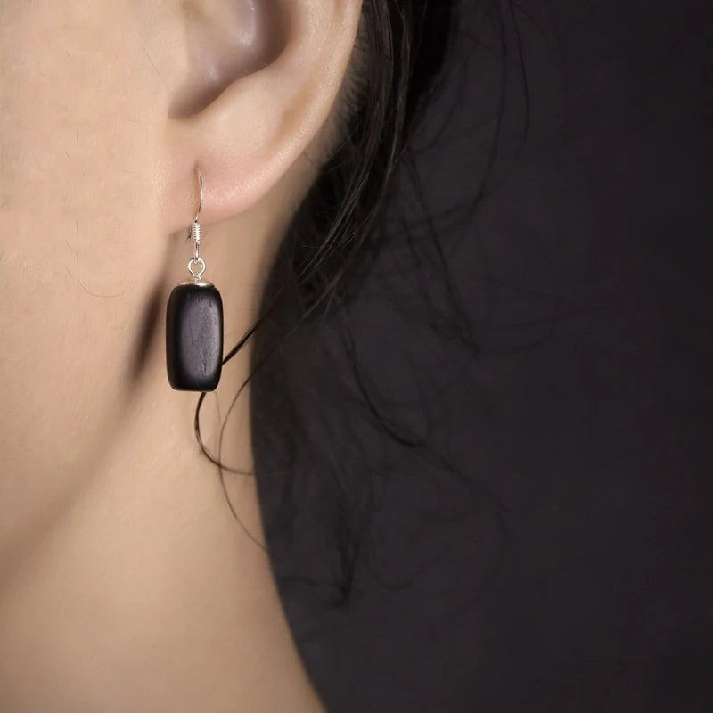 Liv | Handmade Ebony Drop Earrings