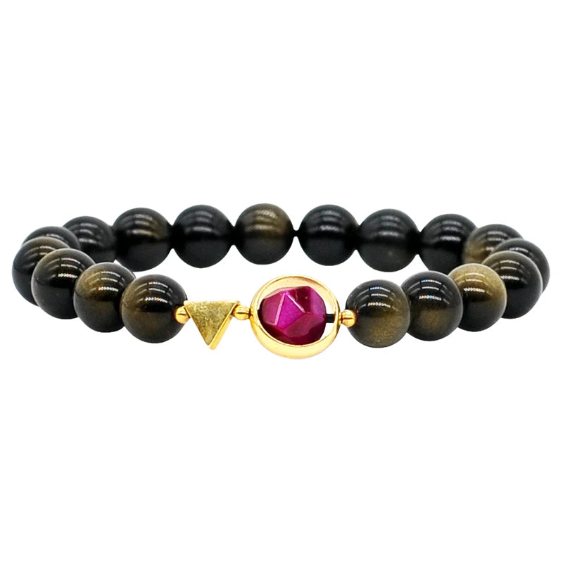 Tora | Tiger Eye & Black Obsidian Bracelet