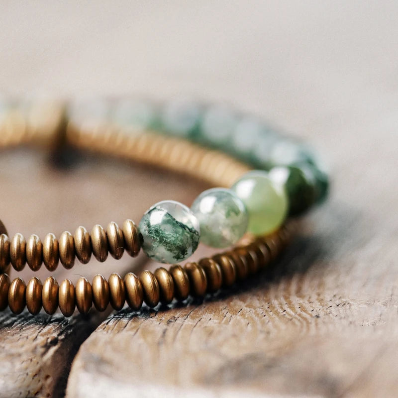 Joron | Green Moss Agate & Copper Bracelet