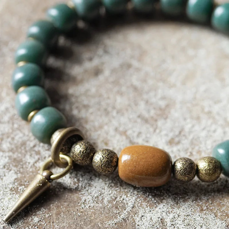 Aina | Handmade Green Bodhi Seeds & Yellow Jade Bracelet