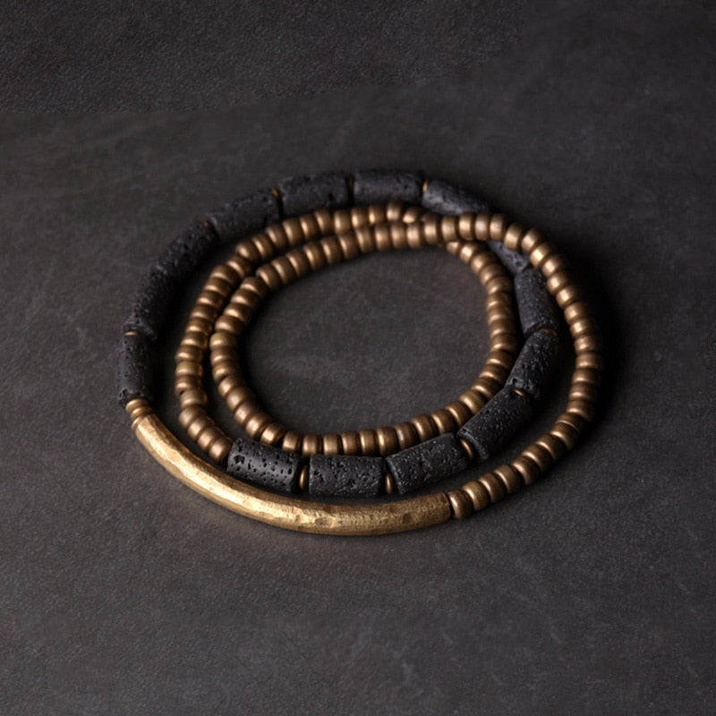 Kajoon Hagan Handmade Black Lava & Copper Bracelet 01