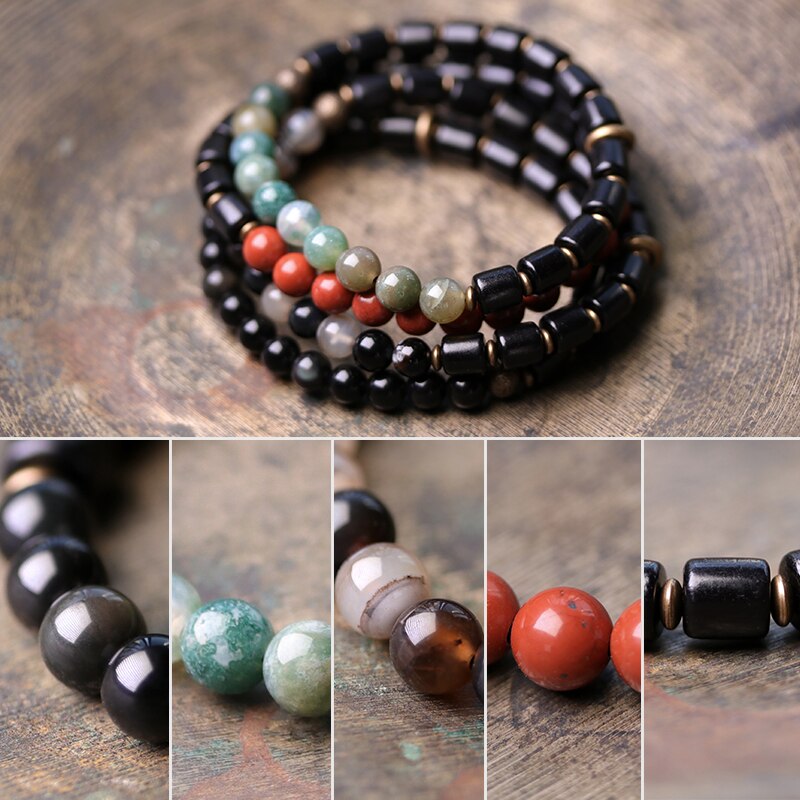 Kajoon Odine Natural Stones, Ebony & Copper Bracelet 06