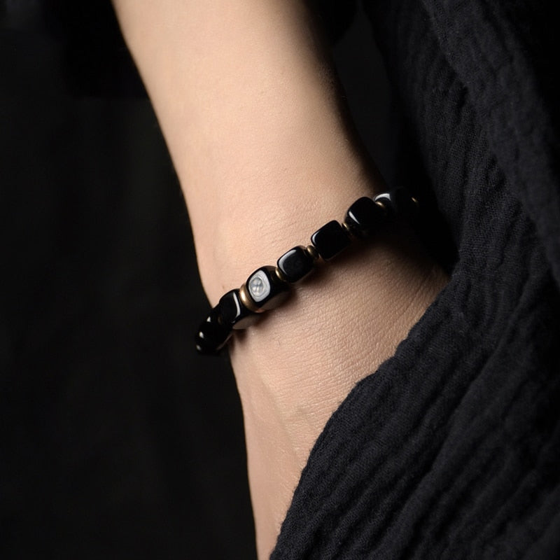 Kajoon Erik Handmade Copper & Black Obsidian Bracelet 02