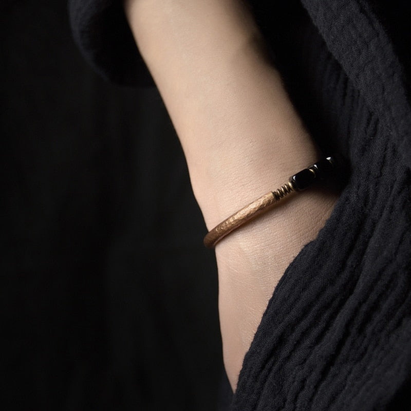 Kajoon Erik Handmade Copper & Black Obsidian Bracelet 03